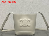 Celine Small Bucket Cuir Triomphe in Smooth Calfskin Chalk Replica