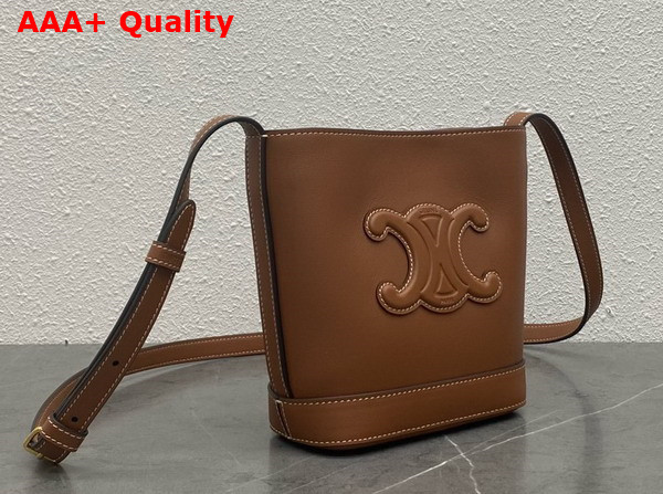 Celine Small Bucket Cuir Triomphe in Tan Smooth Calfskin Replica
