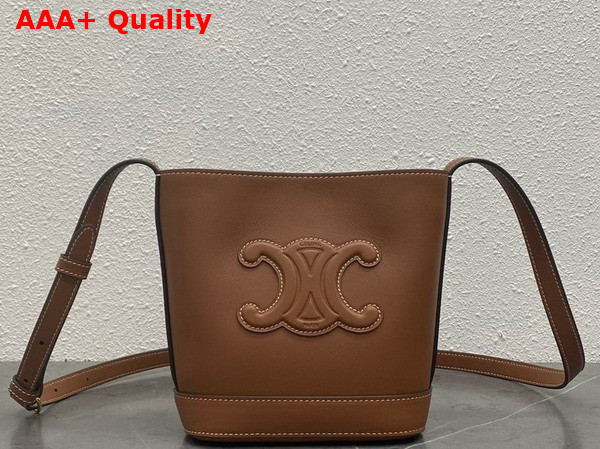 Celine Small Bucket Cuir Triomphe in Tan Smooth Calfskin Replica