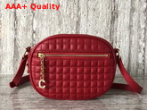 Celine Small C Charm Bag in Red Quilted Calfskin Replica
