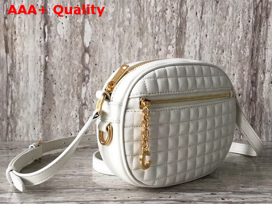 Celine Small C Charm Bag in White Quilted Calfskin Replica