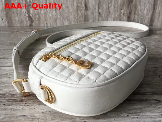 Celine Small C Charm Bag in White Quilted Calfskin Replica