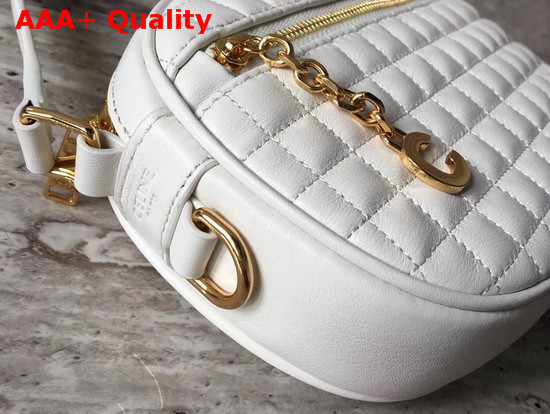 Celine Small C Charm Bag in White Quilted Calfskin Replica