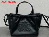 Celine Small Cabas Drawstring Cuir Triomphe in Smooth Calfskin Black Replica