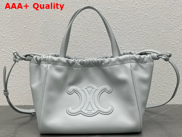 Celine Small Cabas Drawstring Cuir Triomphe in Smooth Calfskin Light Blue Replica