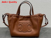 Celine Small Cabas Drawstring Cuir Triomphe in Smooth Calfskin Tan Replica