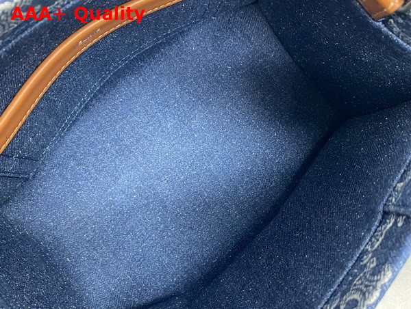 Celine Small Cabas Thais in Denim with Triomphe All Over and Calfskin Denim Silver Replica