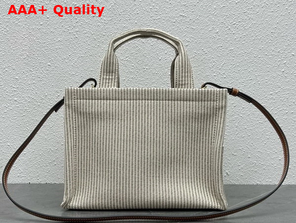 Celine Small Cabas Thais in Striped Textile Beige Replica