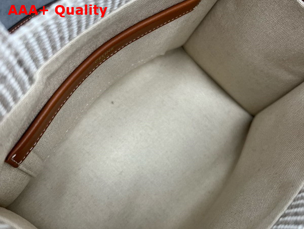 Celine Small Cabas Thais in Striped Textile Beige Replica