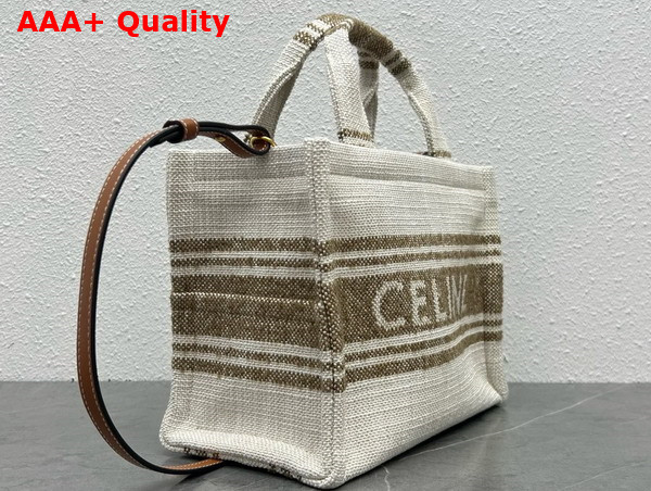 Celine Small Cabas Thais in Striped Textile with Celine Jacquard Replica