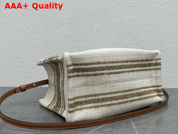 Celine Small Cabas Thais in Striped Textile with Celine Jacquard Replica