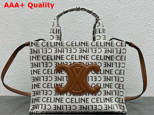 Celine Small Cabas Thais in Textile with Allover Celine Jacquard Replica