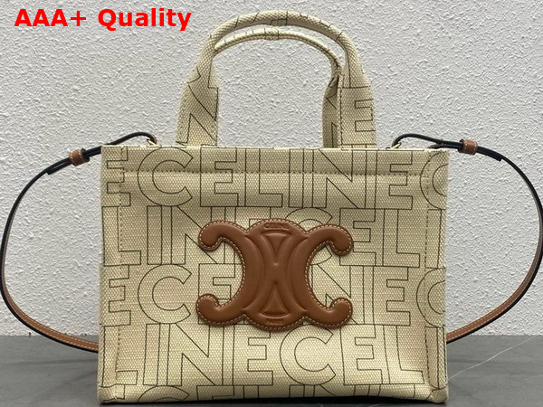 Celine Small Cabas Thais in Textile with Allover Celine Print Replica