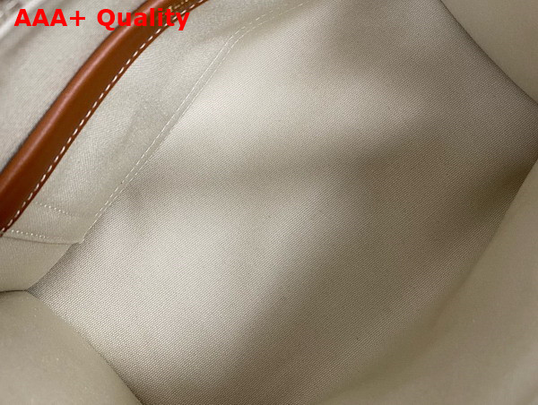 Celine Small Cabas Thais in Textile with Triomphe Canvas Print and Calfskin White Replica