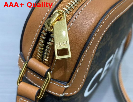 Celine Small Camera Bag in Triomphe Canvas with Celine Print Tan Replica
