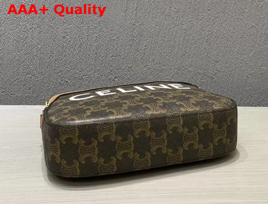 Celine Small Camera Bag in Triomphe Canvas with Celine Print Tan Replica