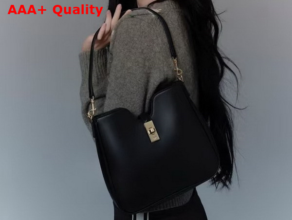 Celine Small Camille 16 Soft Bag in Black Smooth Calfskin Replica