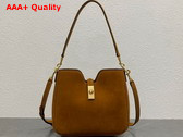 Celine Small Camille 16 soft Bag in Nubuck Calfskin Camel Replica