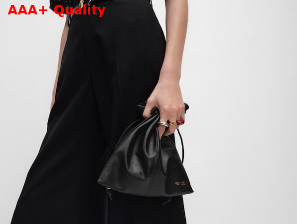 Celine Small Crystal Pouch in Black Lambskin 123662 Replica