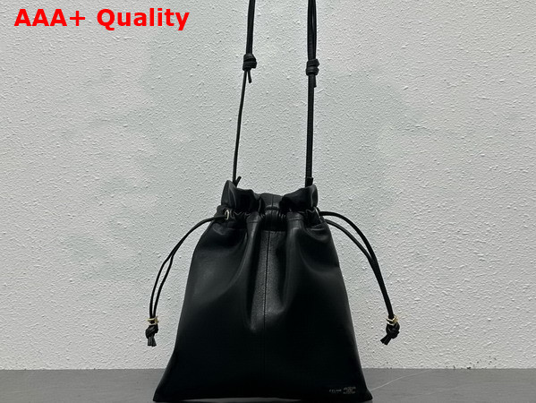 Celine Small Crystal Pouch in Black Lambskin 123662 Replica