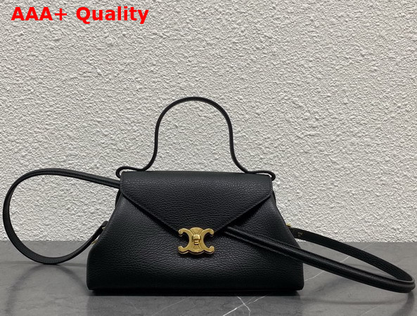 Celine Small Flair in Grained Calfskin Black Replica