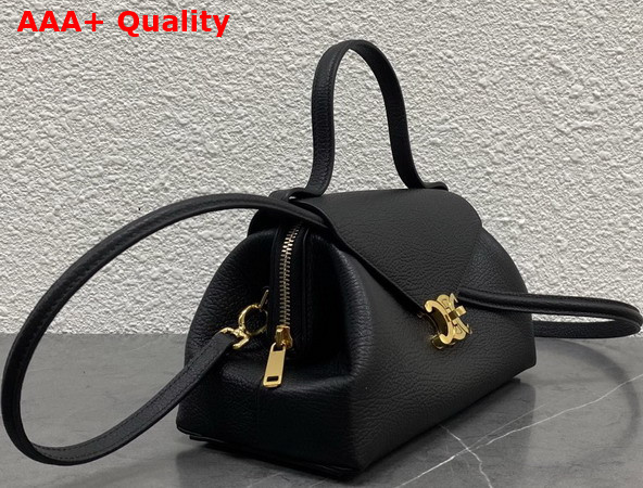 Celine Small Flair in Grained Calfskin Black Replica