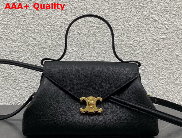 Celine Small Flair in Grained Calfskin Black Replica