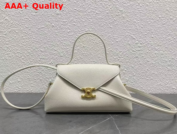 Celine Small Flair in Grained Calfskin Creamy White Replica