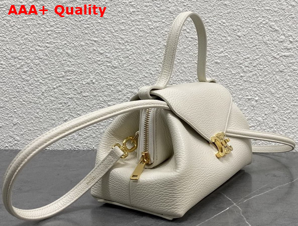 Celine Small Flair in Grained Calfskin Creamy White Replica