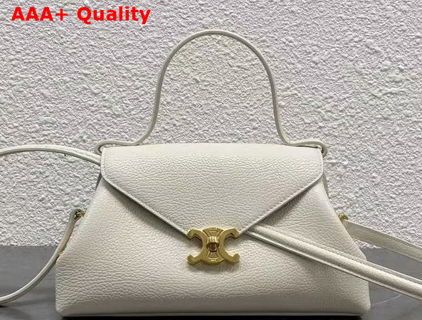 Celine Small Flair in Grained Calfskin Creamy White Replica
