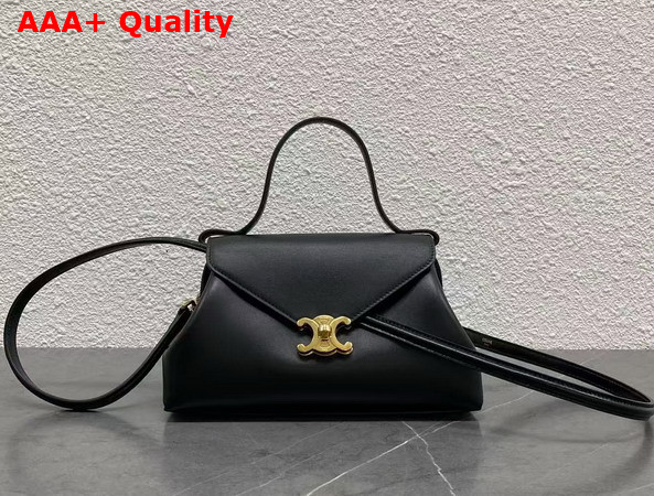 Celine Small Flair in Shiny Calfskin Black Replica