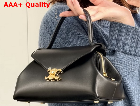 Celine Small Flair in Shiny Calfskin Black Replica