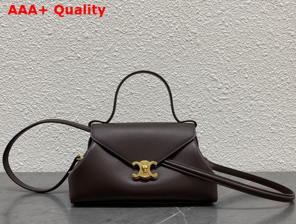 Celine Small Flair in Shiny Calfskin Chestnut Replica