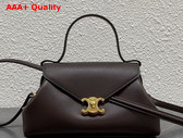 Celine Small Flair in Shiny Calfskin Chestnut Replica