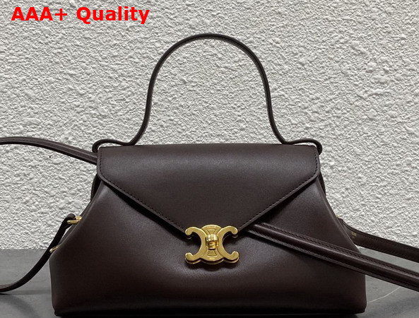 Celine Small Flair in Shiny Calfskin Chestnut Replica