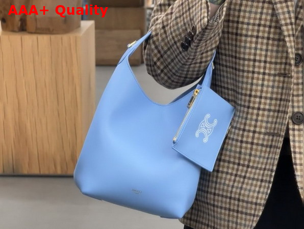 Celine Small Hobo in Sky Blue Supple Smooth Calfskin Replica