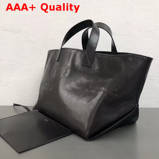 Celine Small Made in Tote in Black Shiny Smooth Calfskin Replica
