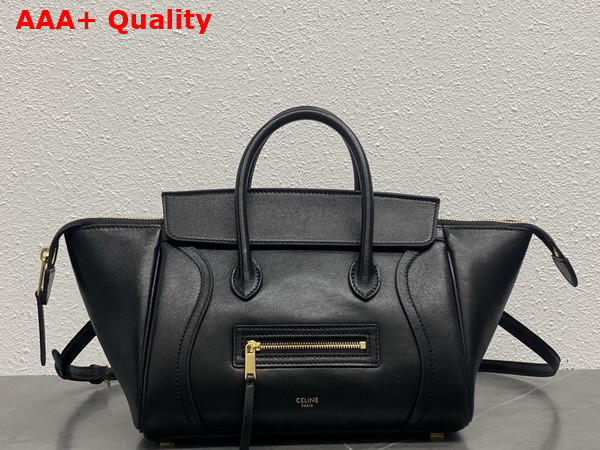 Celine Small New Luggage in Black Supple Shiny Lambskin Replica