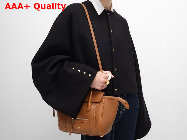 Celine Small New Luggage in Soft Tan Supple Shiny Lambskin Replica