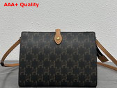 Celine Small Note Book in Triomphe Canvas and Natural Calfskin Replica