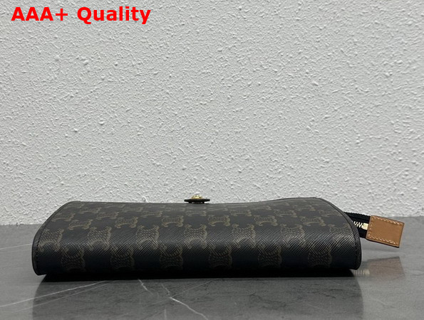 Celine Small Note Book in Triomphe Canvas and Natural Calfskin Replica