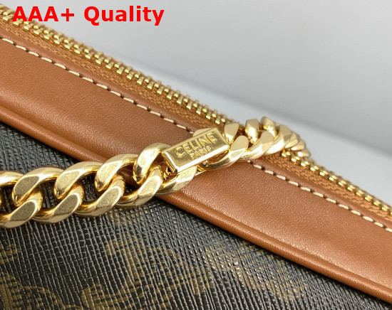 Celine Small Patapans in Triomphe Canvas and Calfskin Tan Replica