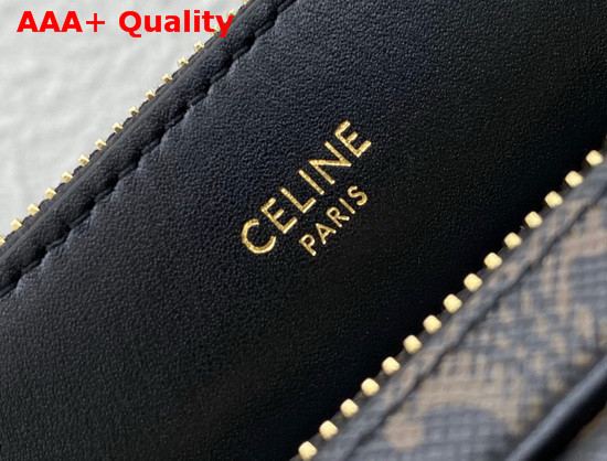 Celine Small Pocket Messenger Bag in Triomphe Canvas Black Replica