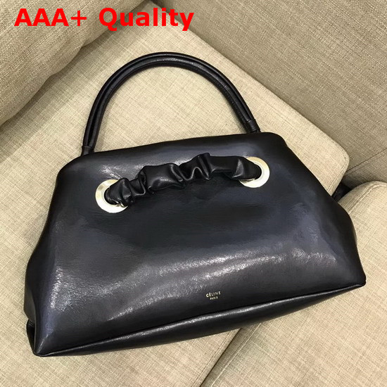 Celine Small Purse with Eyelets in Black Shiny Calfskin Replica