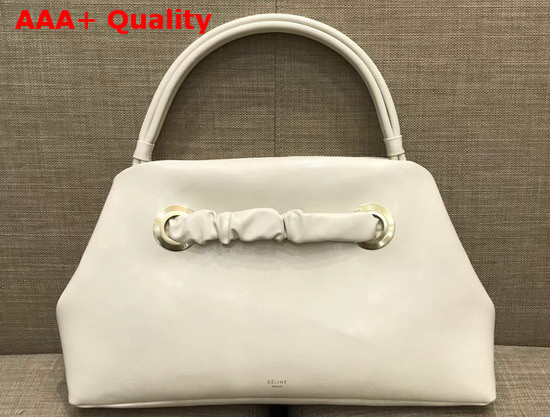 Celine Small Purse with Eyelets in White Shiny Calfskin Replica