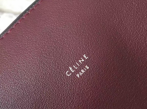 Celine Small Soft Cube Bag in Burgundy Smooth Calfskin For Sale
