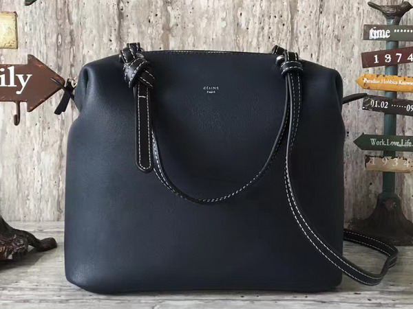 Celine Small Soft Cube Bag in Navy Blue Smooth Calfskin For Sale