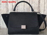 Celine Small Trapeze Bag in Black Grained Calfskin and Suede Calfskin Replica