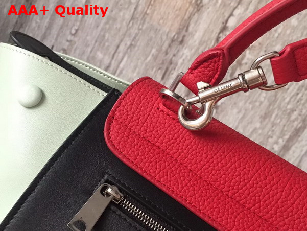 Celine Small Trapeze Bag in Multicolour Baby Grained Calfskin Red Black Beige Replica