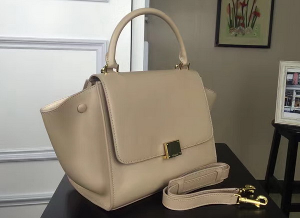 Celine Small Trapeze Handbag in Beige Smooth Calfskin for Sale